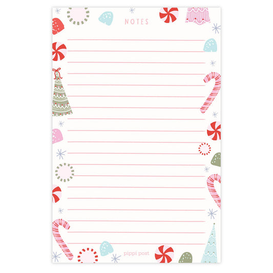 Christmas Trees & Candy 4x6 Notepad