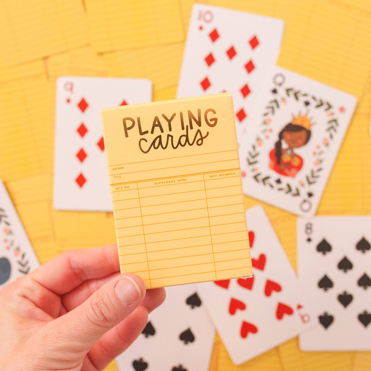Yellow Library Card Deck Of Playing Cards