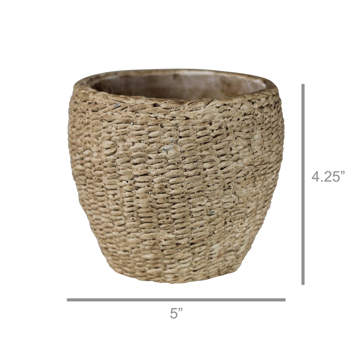 Pedro Basket Cachepot, Cement - Sm