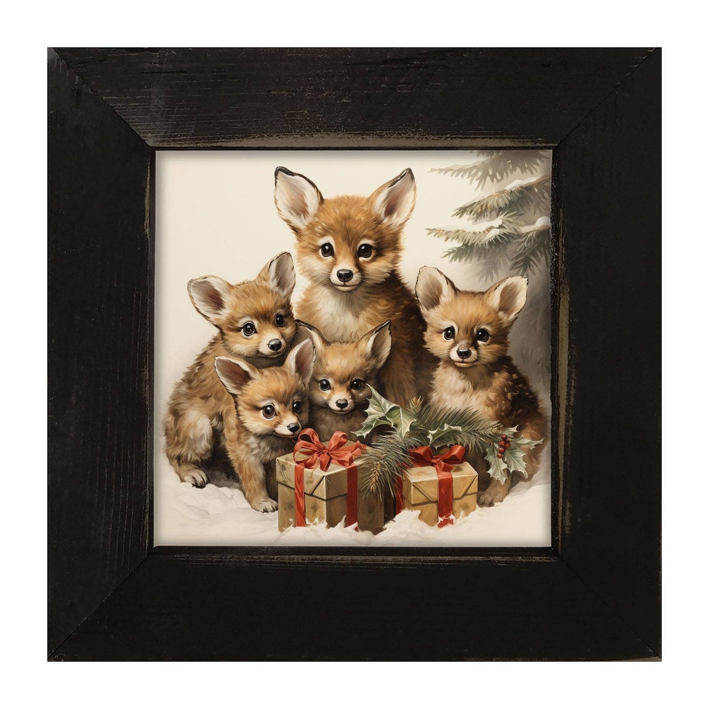 Christmas Foxes: Black / Small