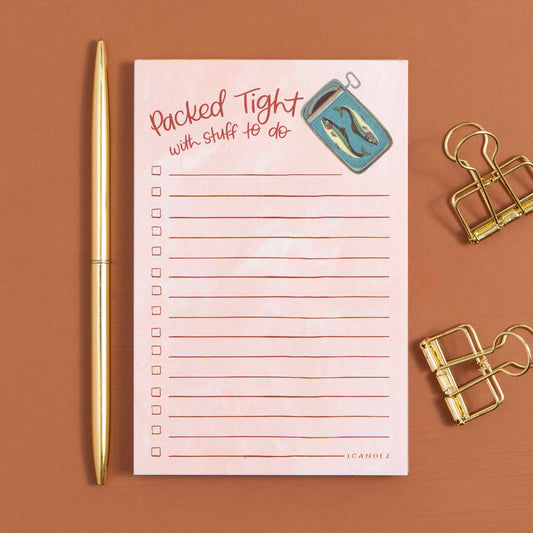 Packed Tight Sardines To Do 4x6 Notepad