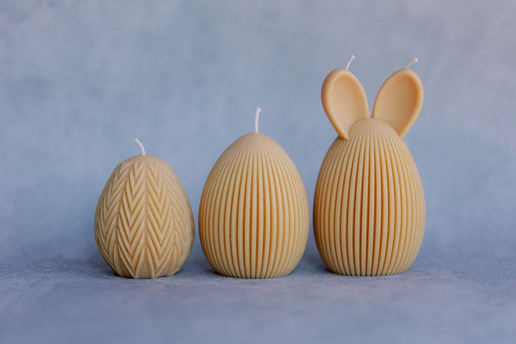 Easter egg candle, tabletop decor, unique home decor: Light beige / Unscented