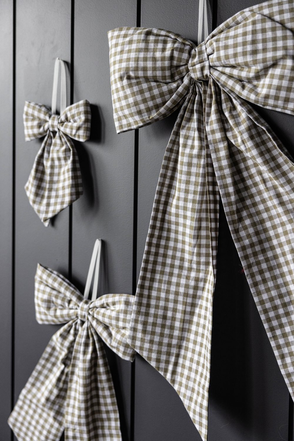 Bow Gingham Green Fabric: Small
