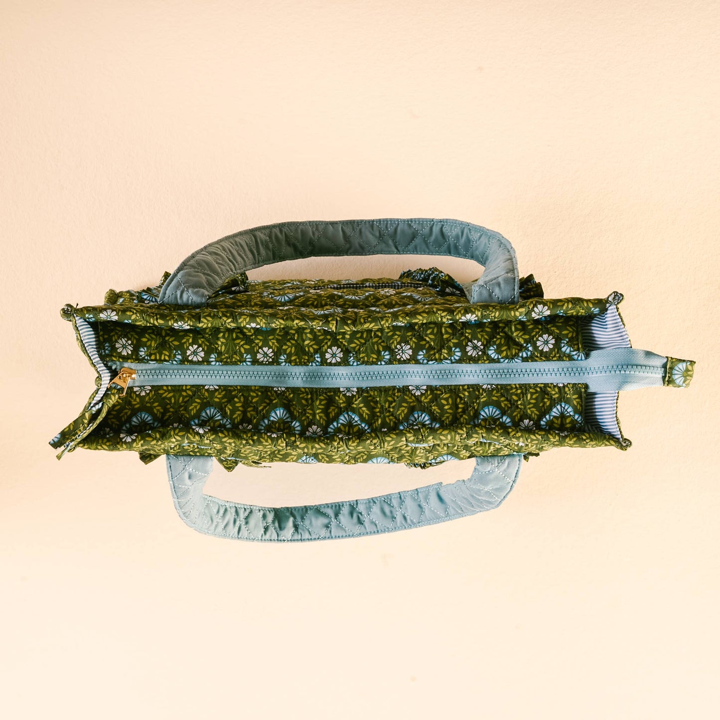 The Everyday Quilted Tote Bag-Everbloom Forest Green