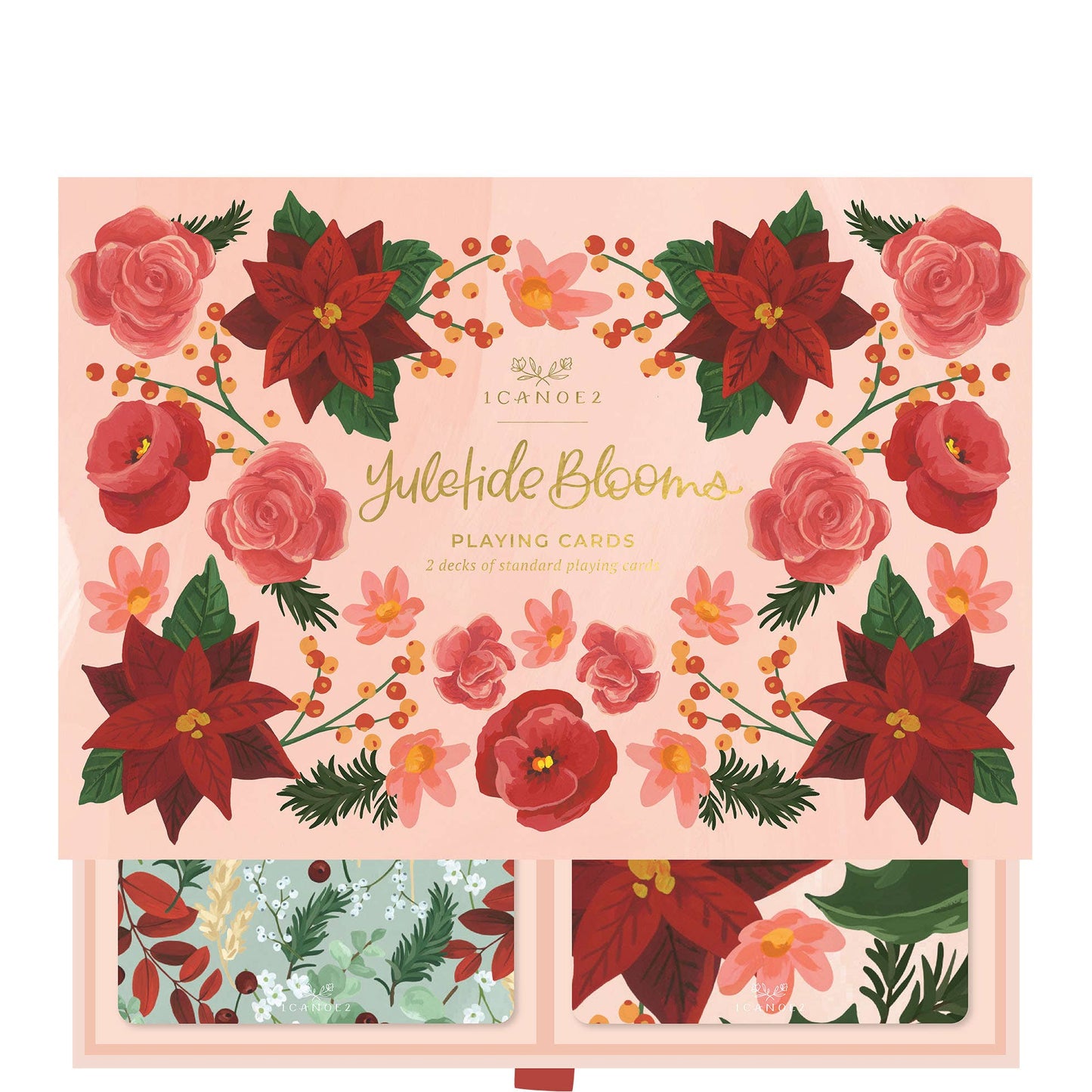Yuletide Blooms Holiday Set of 2 Playing Cards Decks