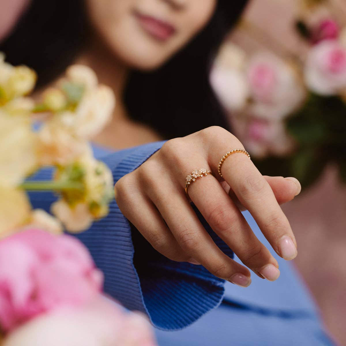 Flora Luxe Cocktail Ring: Gold Vermeil