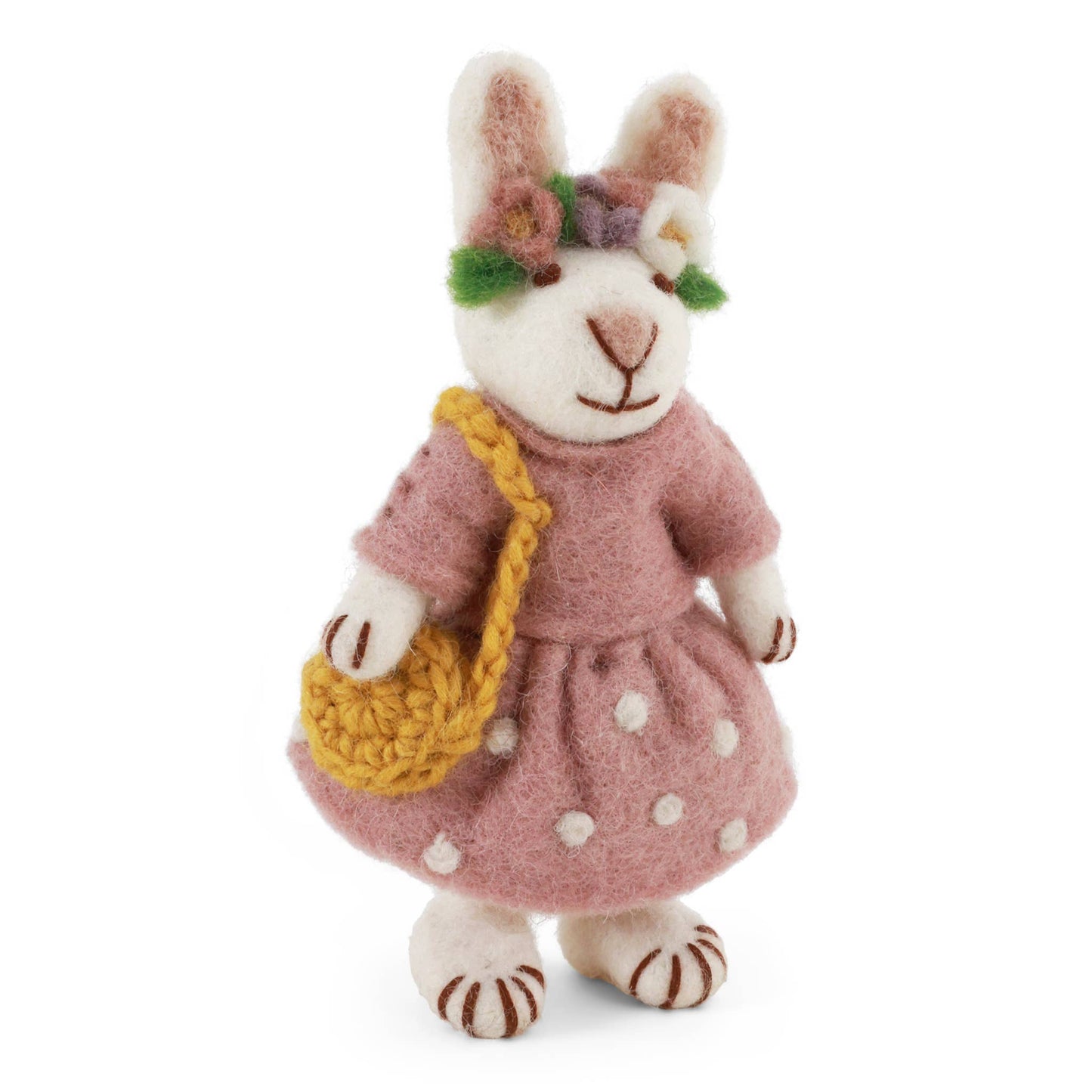 Small White Girly Bunny w/ Flower Hair Band