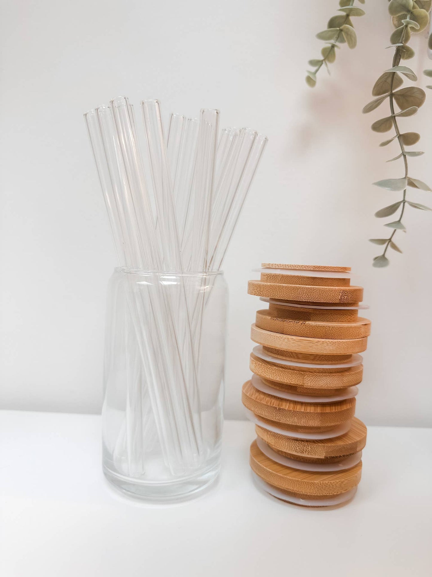 Straight Clear Glass Straw 8.5 inches