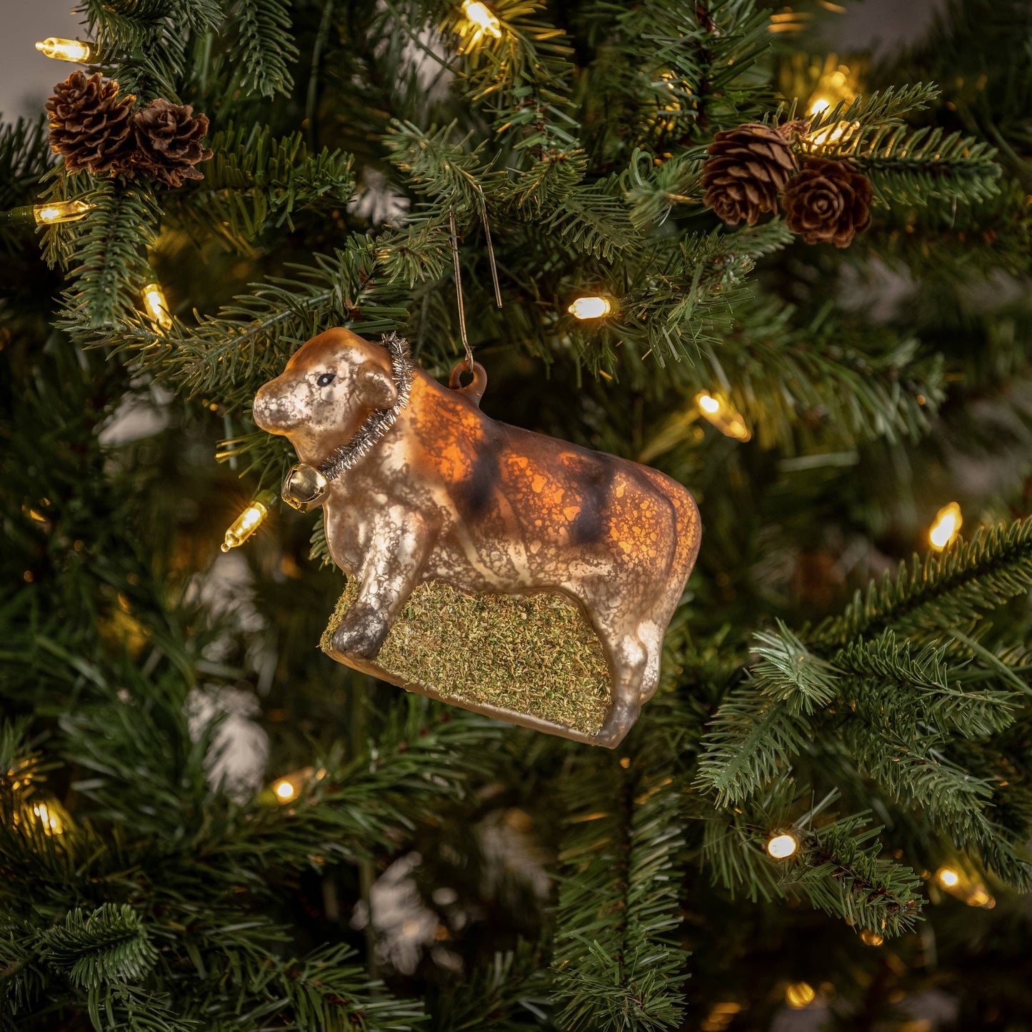 Cow with Jingle Bell Ornament