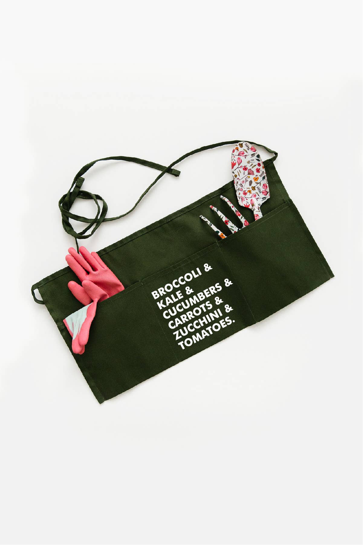 Veggie List Garden Apron : Forest Green