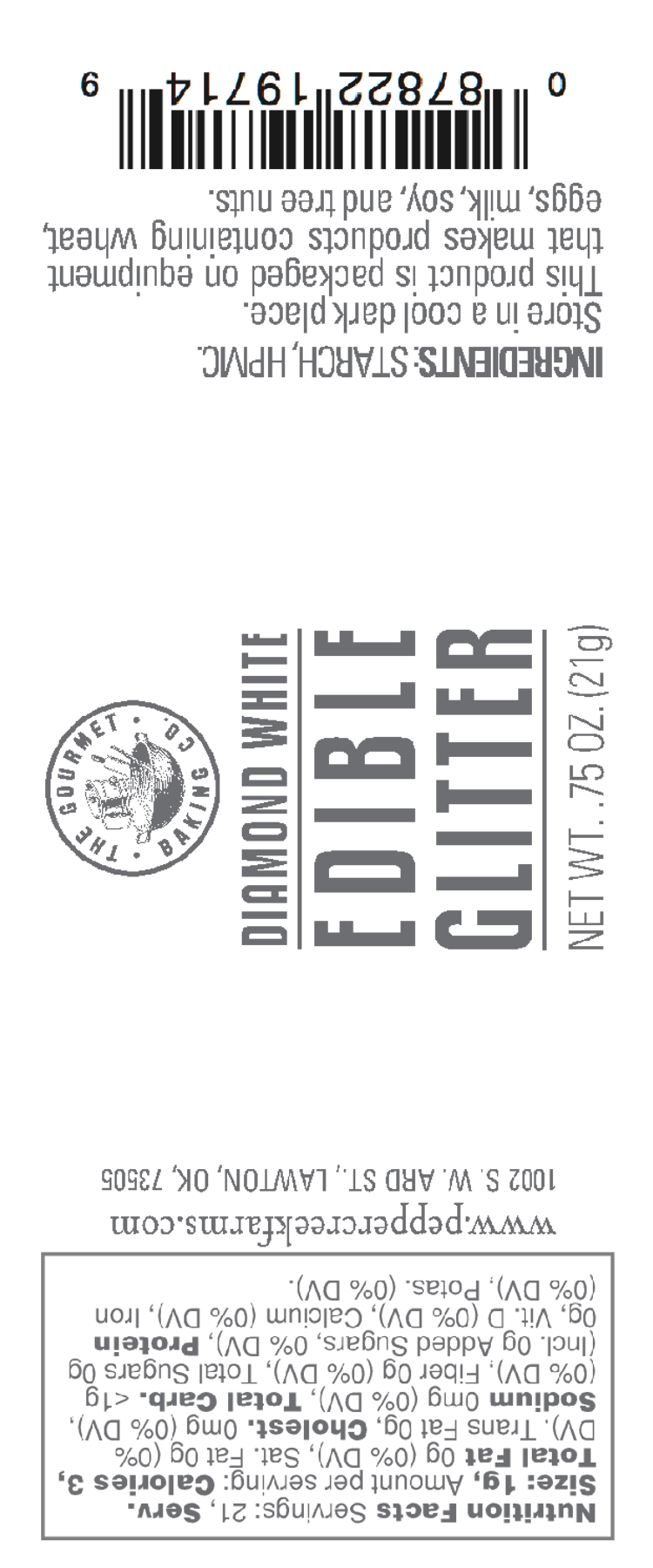 Diamond White Edible Glitter Sprinkles, 0.75 Oz.