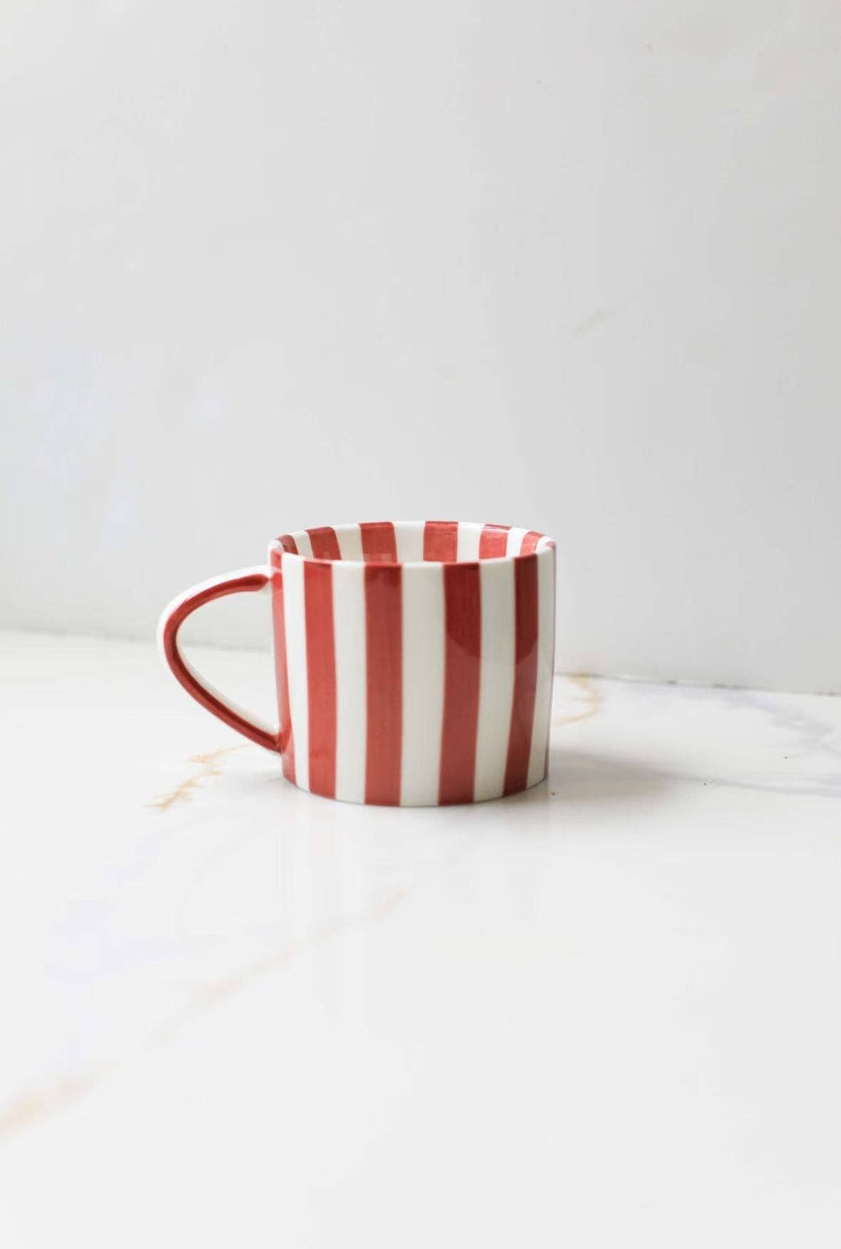 Simple Striped Mug: Red