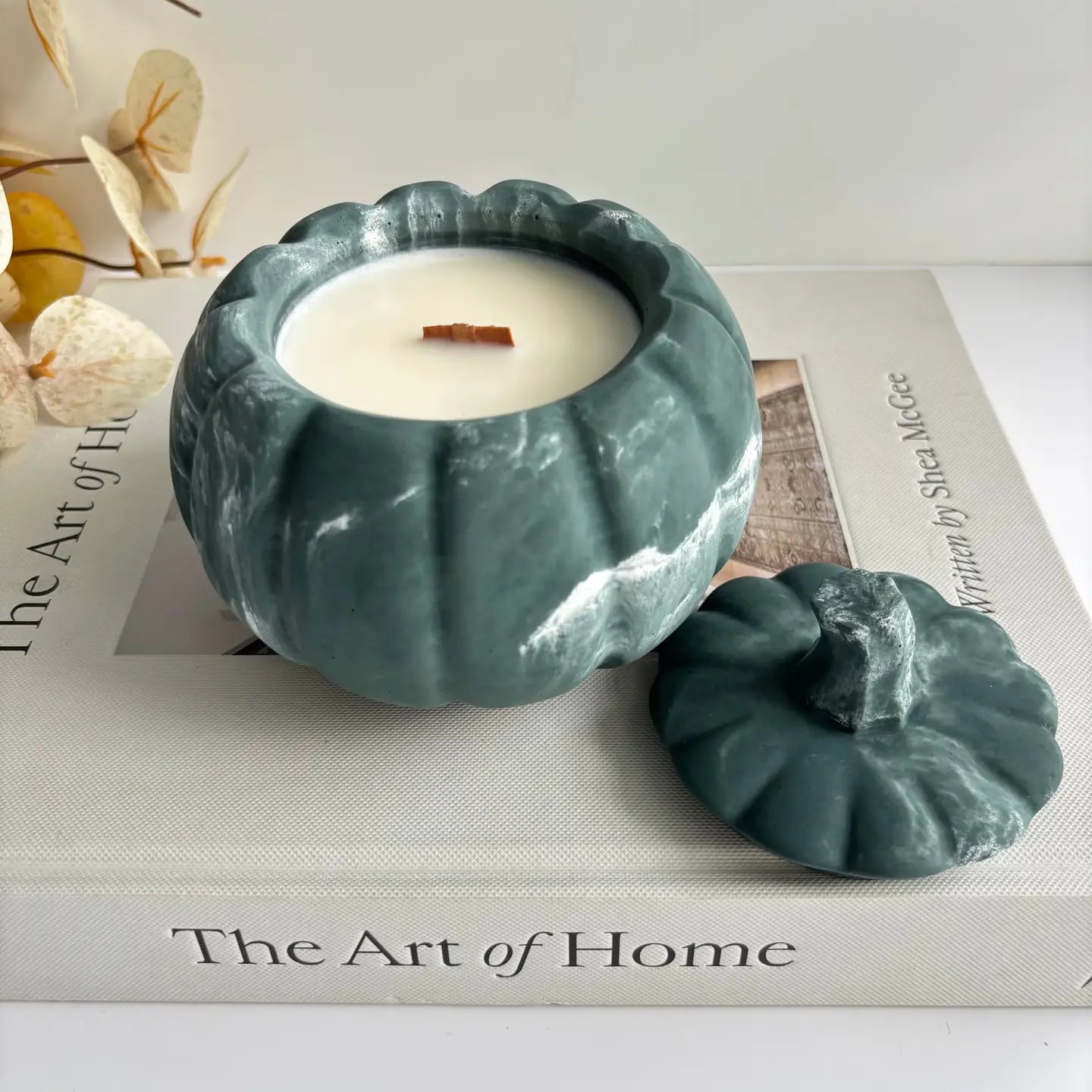 Pumpkin Candle Jar | Coconut Soy Wax | Fall Decor: Snowy Forest / Butterscotch & Bourbon