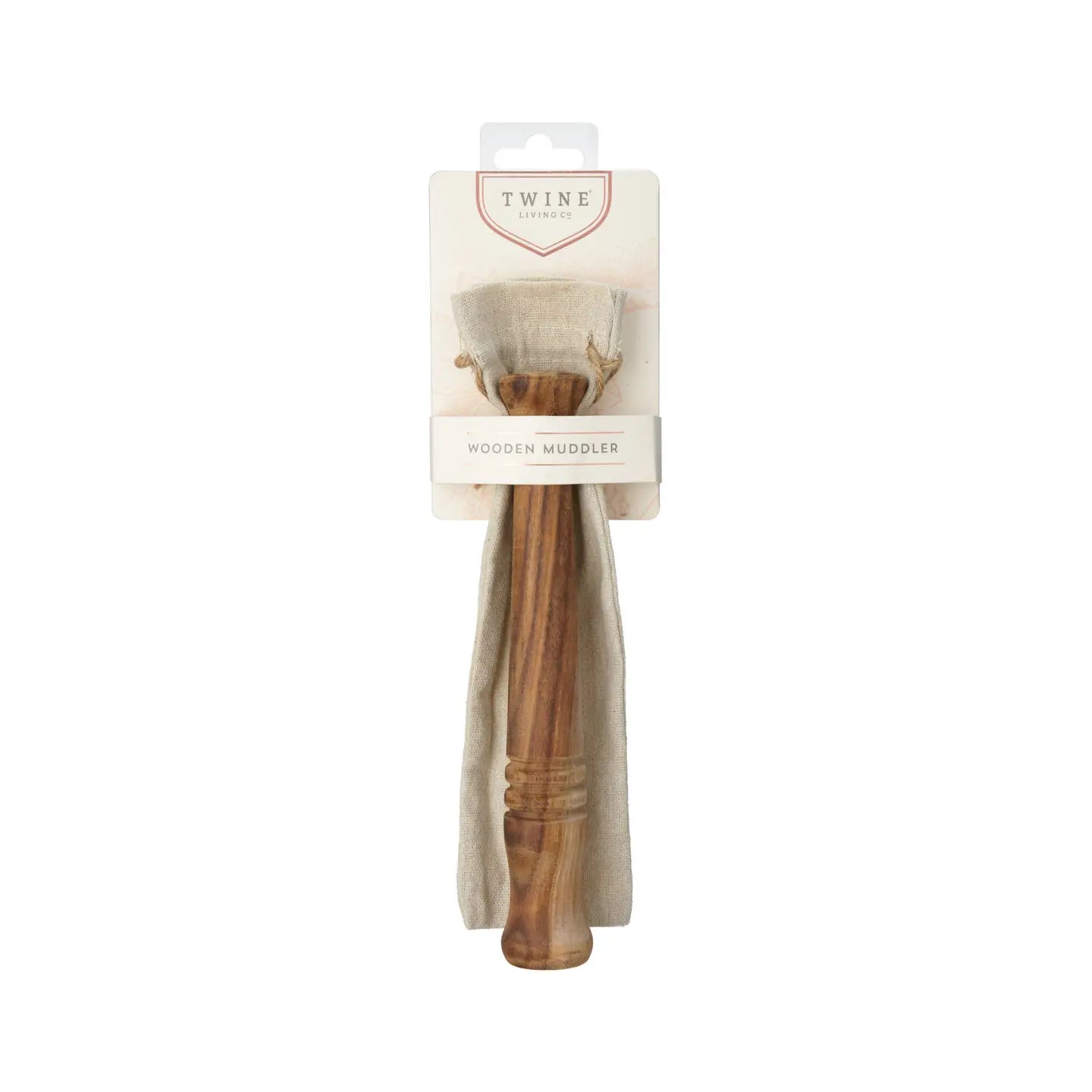 Acacia Rounded Top Muddler w/ Burlap Storage Bag
