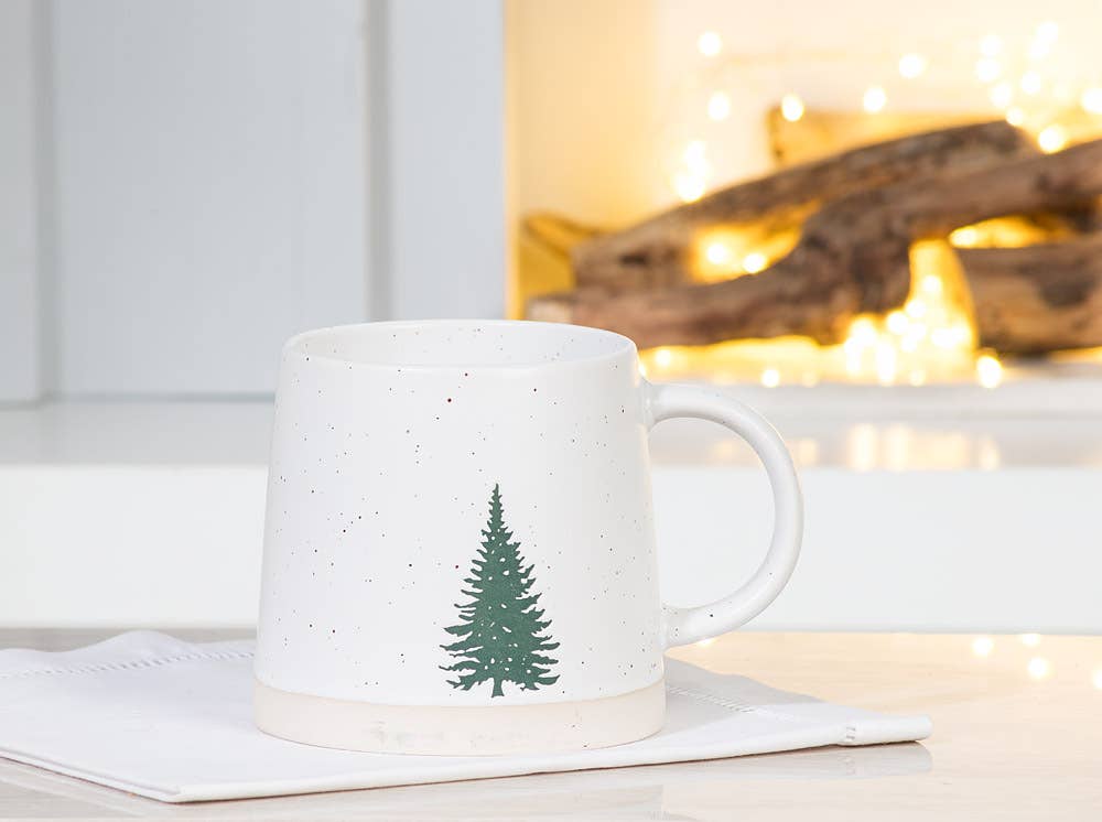 Wide Base Mug with Single Tree-(14oz)
