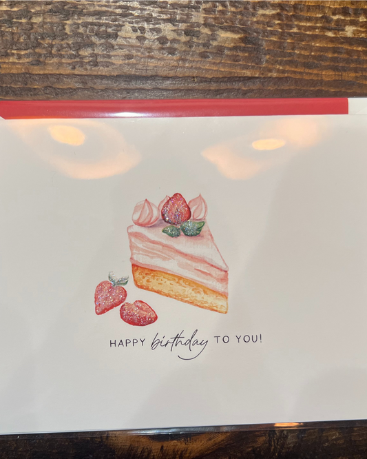 Strawberry Cake Birthday Card