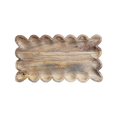 Scalloped Mango Wood Tray