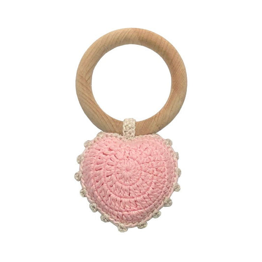 Crochet Sweet Heart Ring Rattle