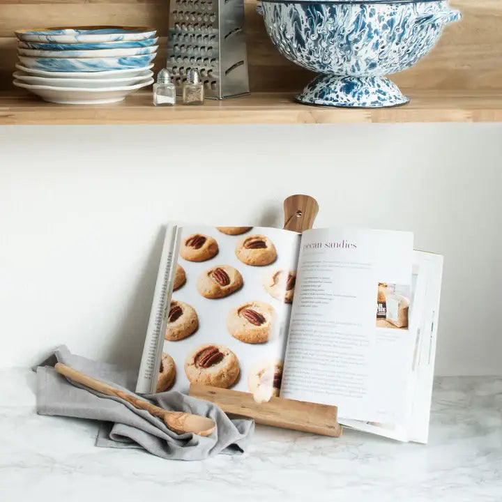 Acacia Cookbook Stand / Tablet Holder w/ Hanging Strap
