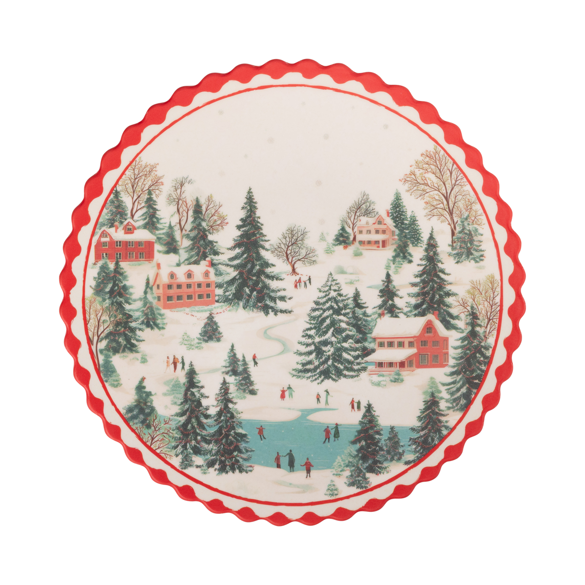 Christmas Scene Bamboo Plate