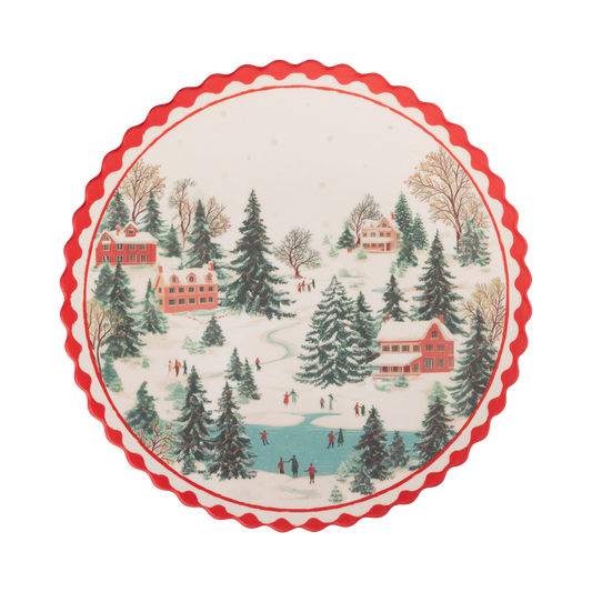 Christmas Scene Bamboo Plate