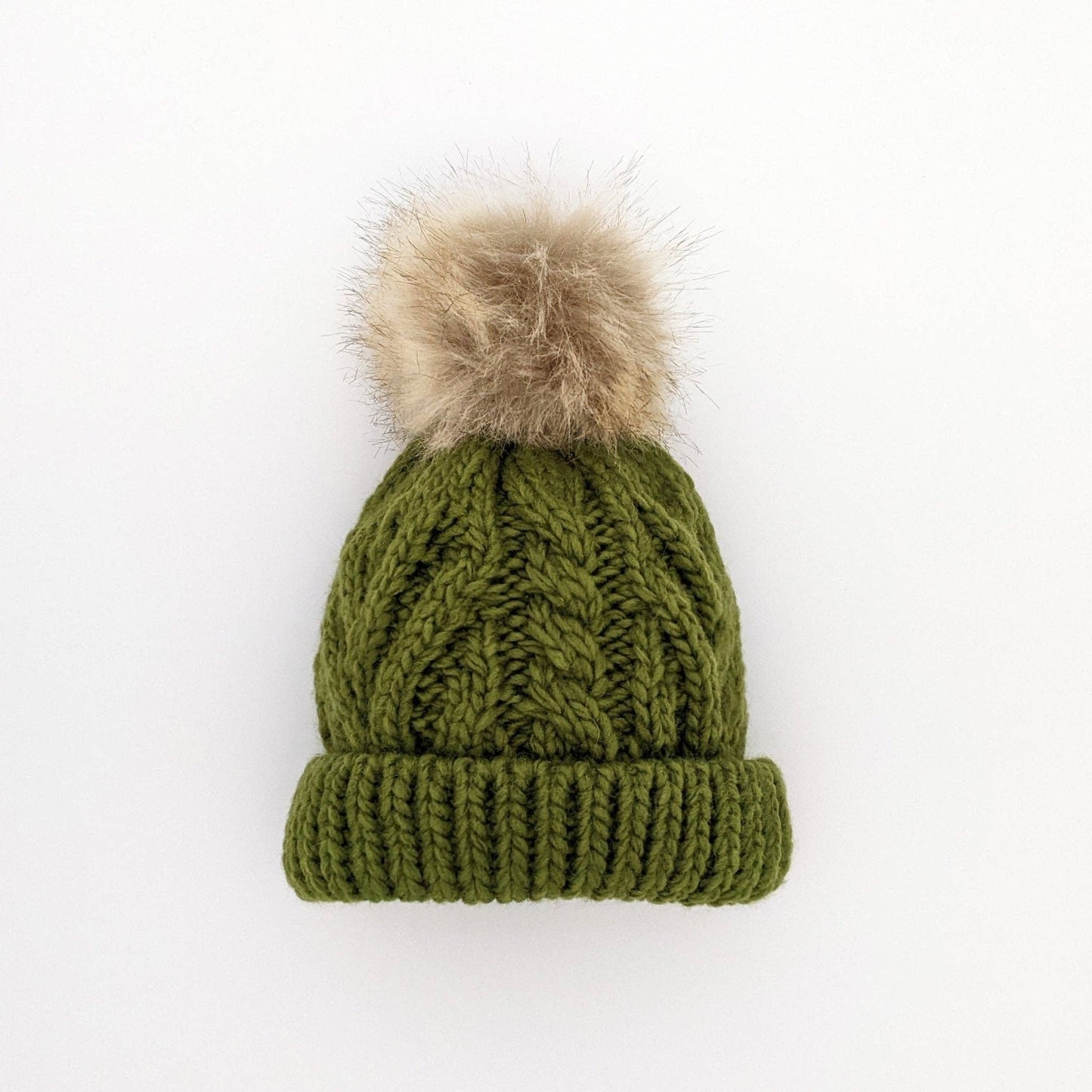 Mossy Pop Pom Pom Beanie Hat Baby & Kids: M (6-24 months)