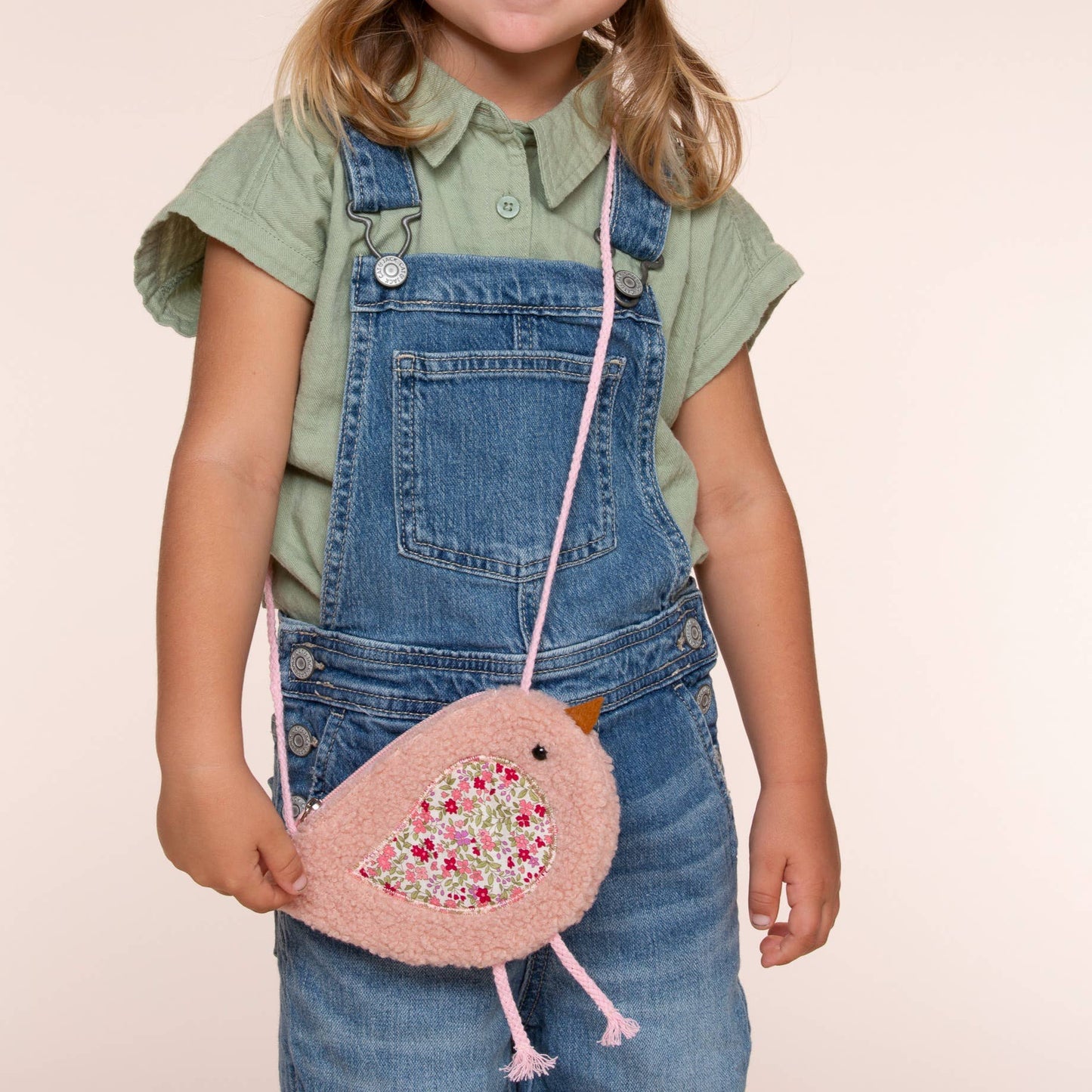 Bird Chick Plush Crossbody Purse- Light Pink