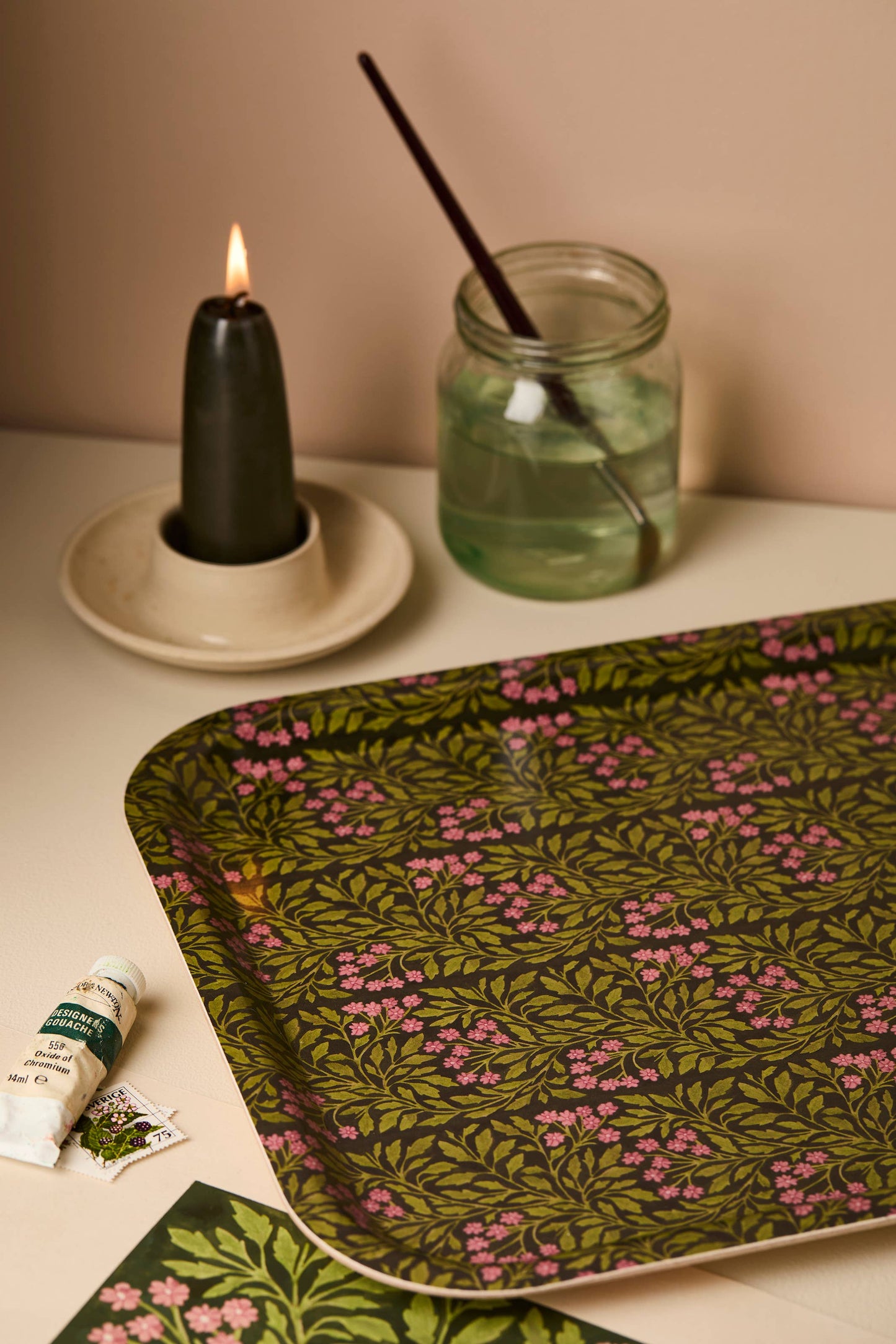 Green Flora Medium Tray