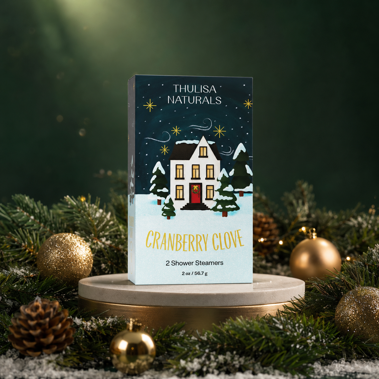 Cranberry Clove Shower Steamers — Holiday Spice Gift Set