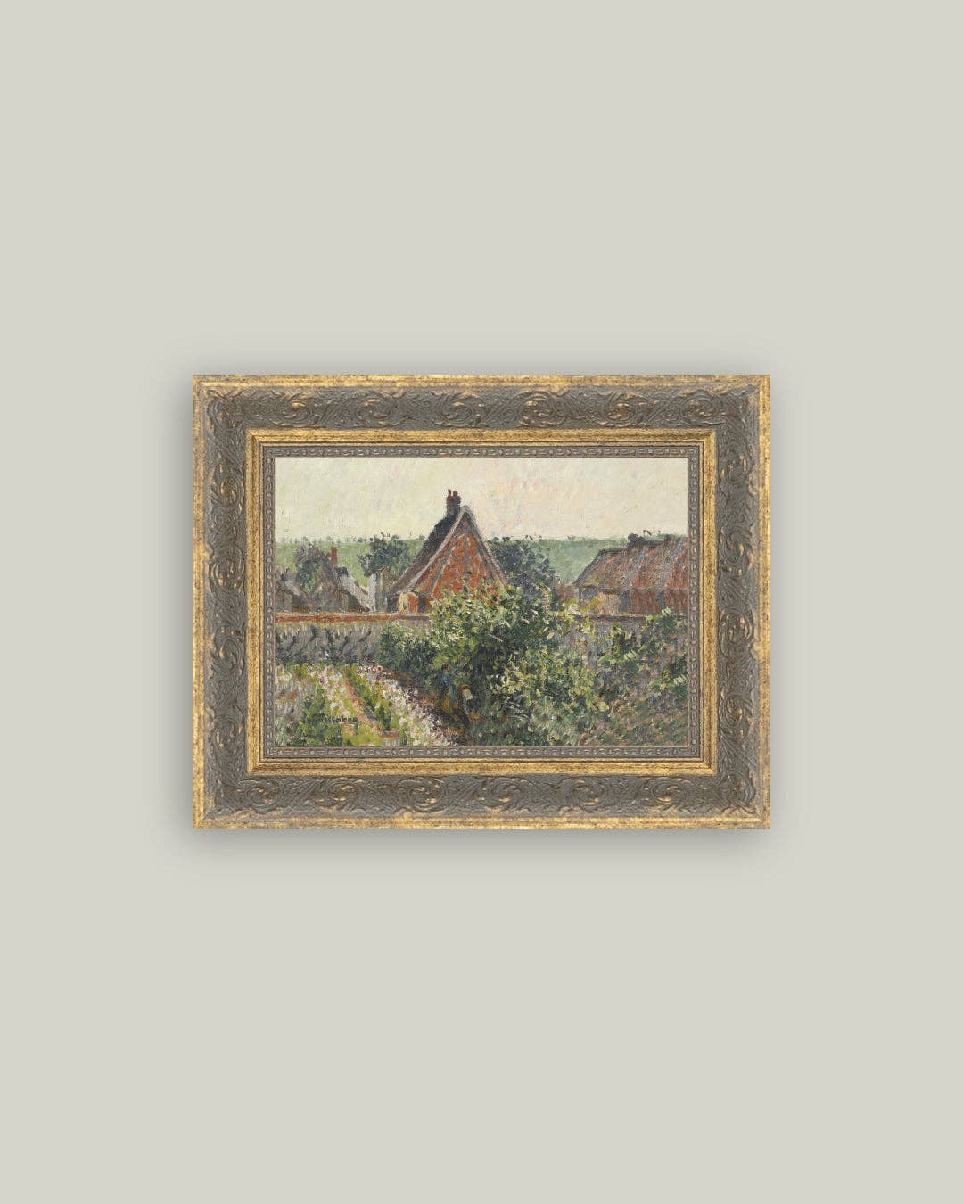 Near the Garden Framed Antique Art: 7x5
