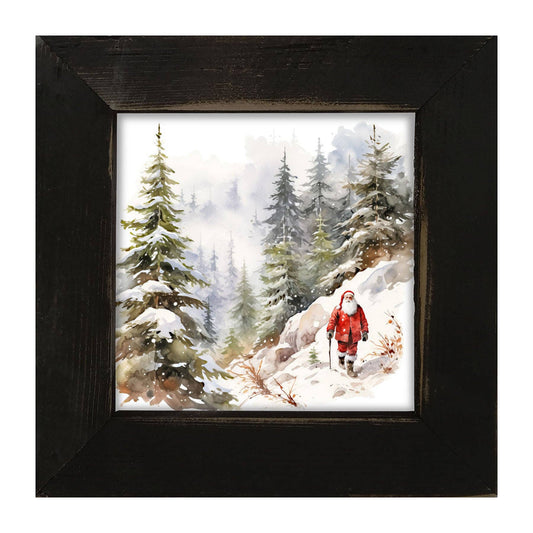 Santa on a hike: Black / Small