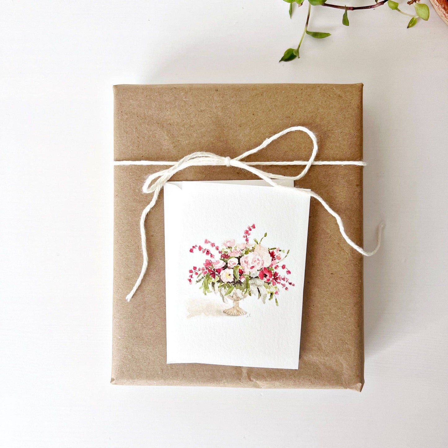 Pink bouquet mini notecard