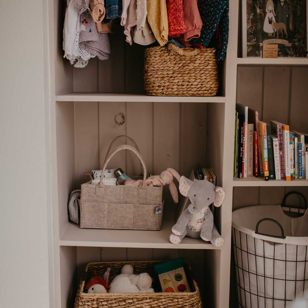 Diaper Caddy in Oatmeal: Large (16 x 10 x 7")