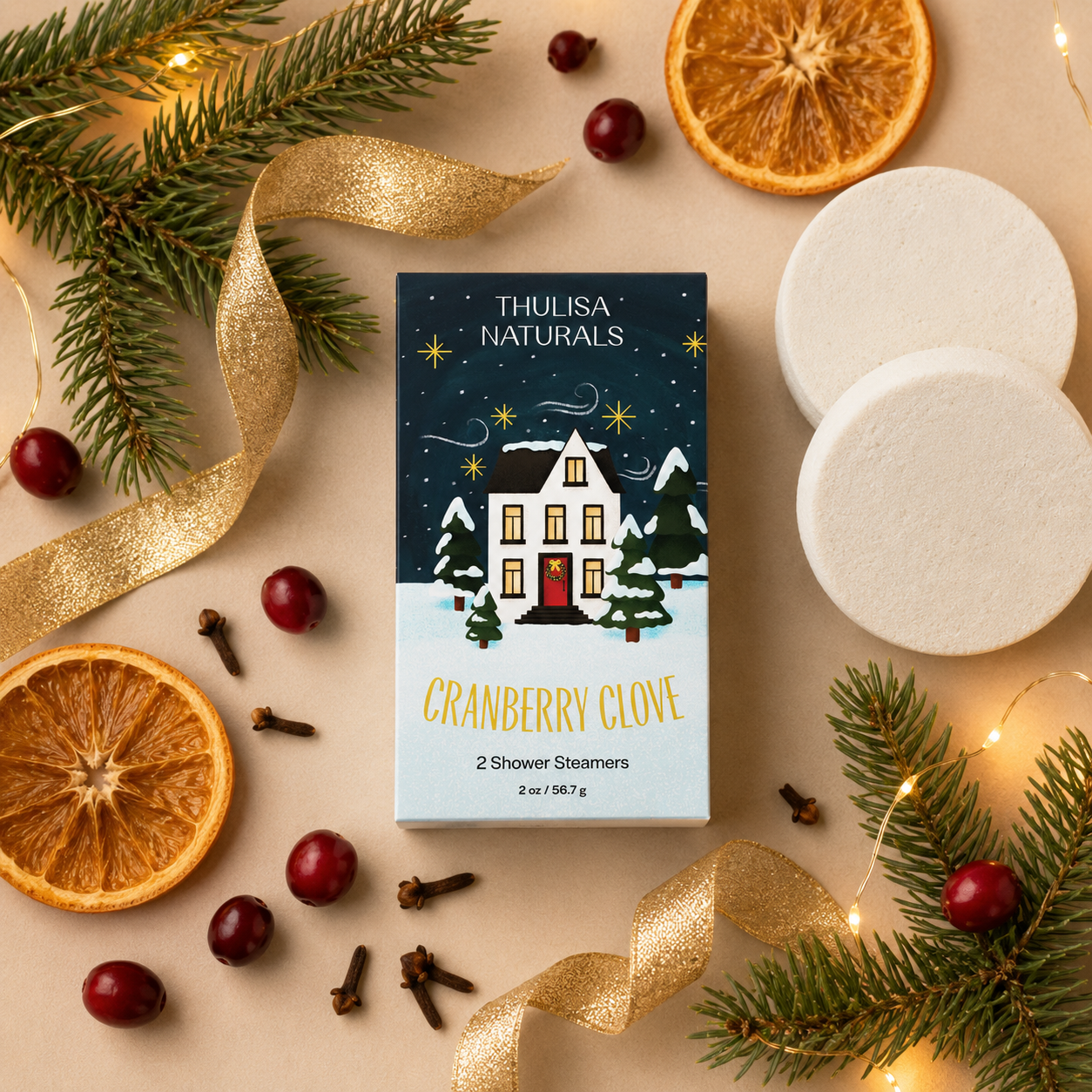 Cranberry Clove Shower Steamers — Holiday Spice Gift Set