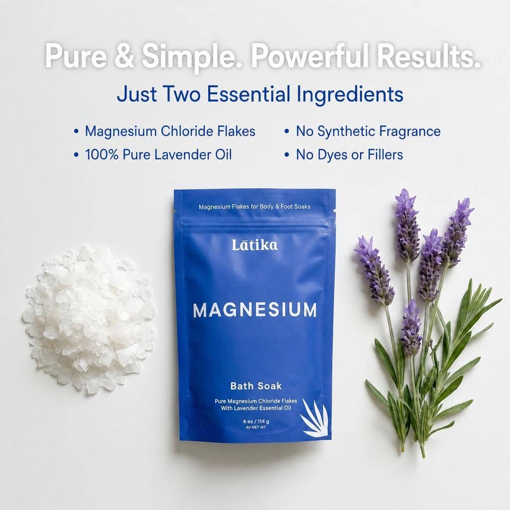 Magnesium Bath Salt - Lavender Flakes, 4 oz