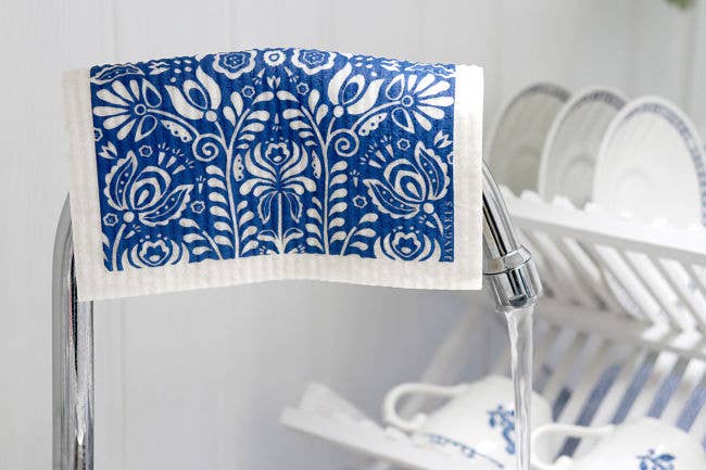 Scandi Bloom Blue Swedish Dishcloth