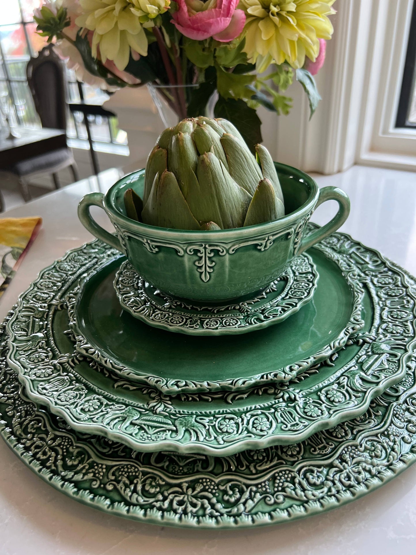 Renaissance Italian Green Bread / Canapé Plate