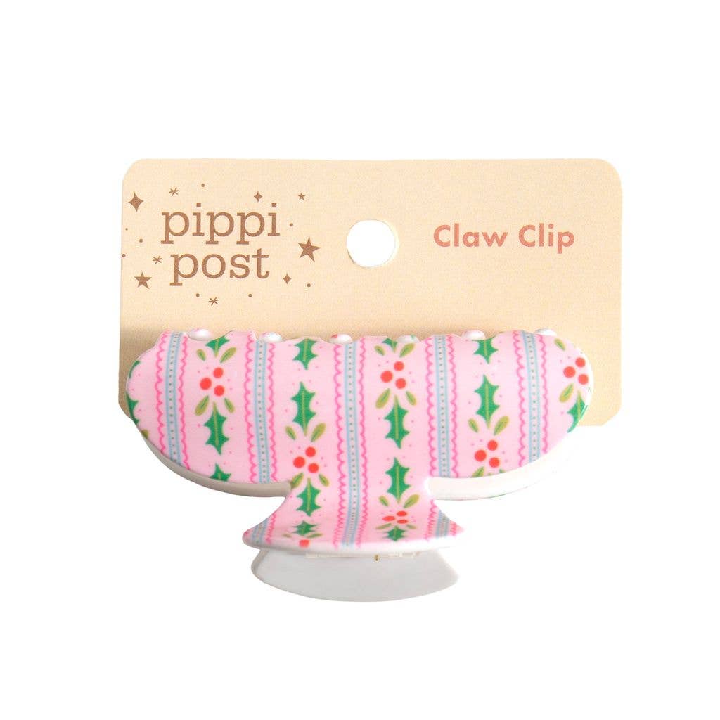 Holly Christmas Claw Hair Clip