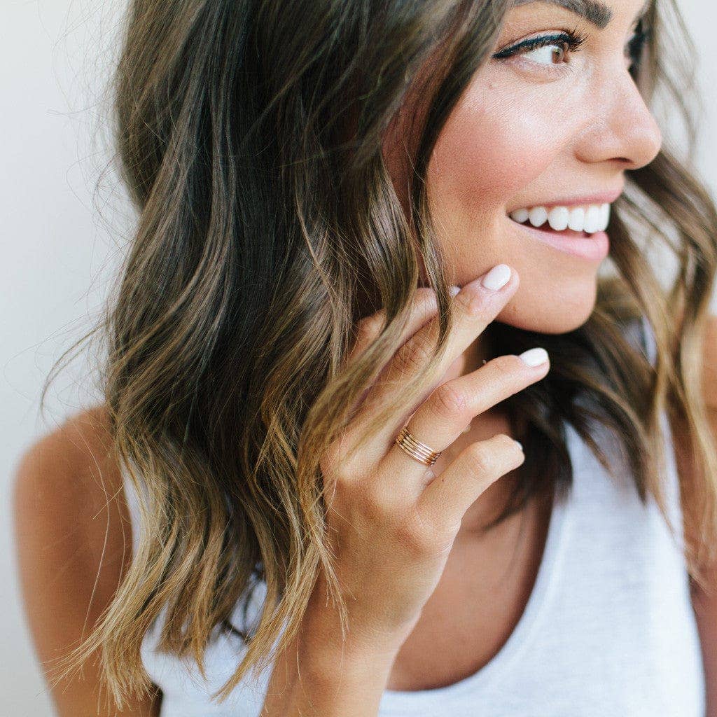 Hammered Stacking Ring: Gold Filled / 7