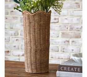 12.5"H Basket Weave Cement Planter
