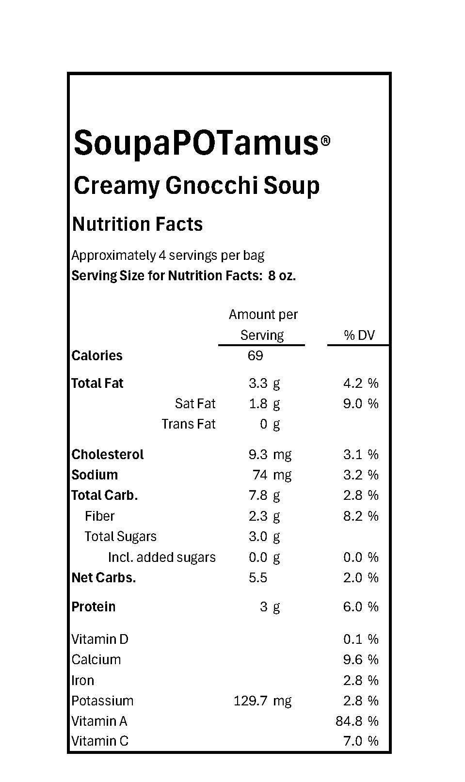 Creamy Gnocchi Shelf-Stable Dry Soup