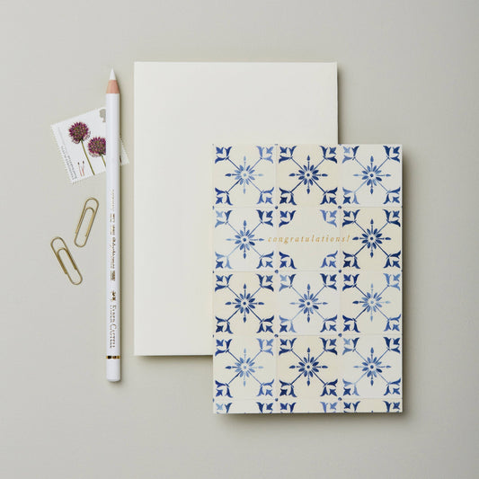 Ecru Tile 'Congratulations!' Card