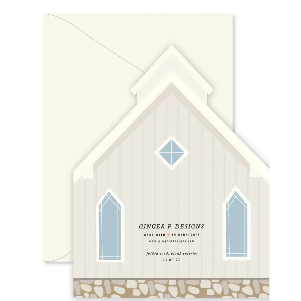 Wedding Chapel Die-Cut Greeting Card