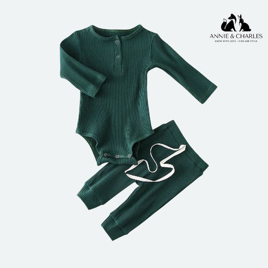 Baby Set with Bodysuit and Pants: Greenery