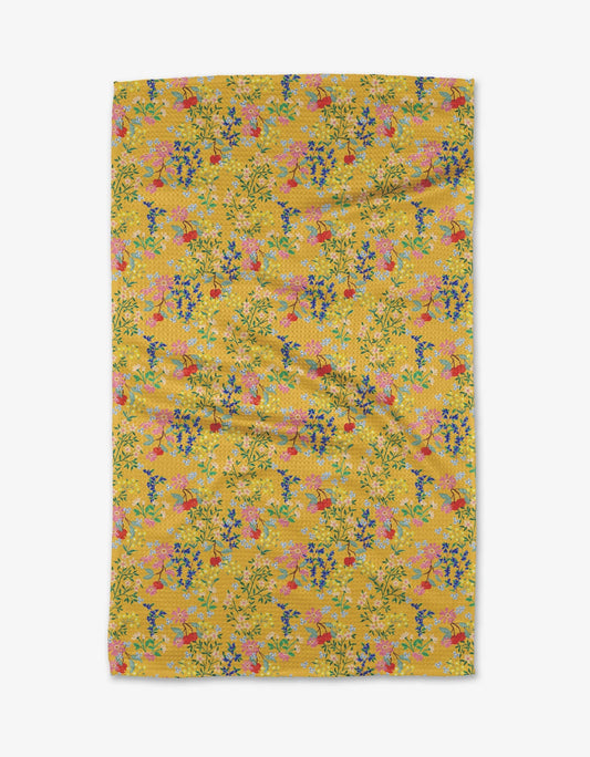 Sunny Cherry Blossoms Tea Towel