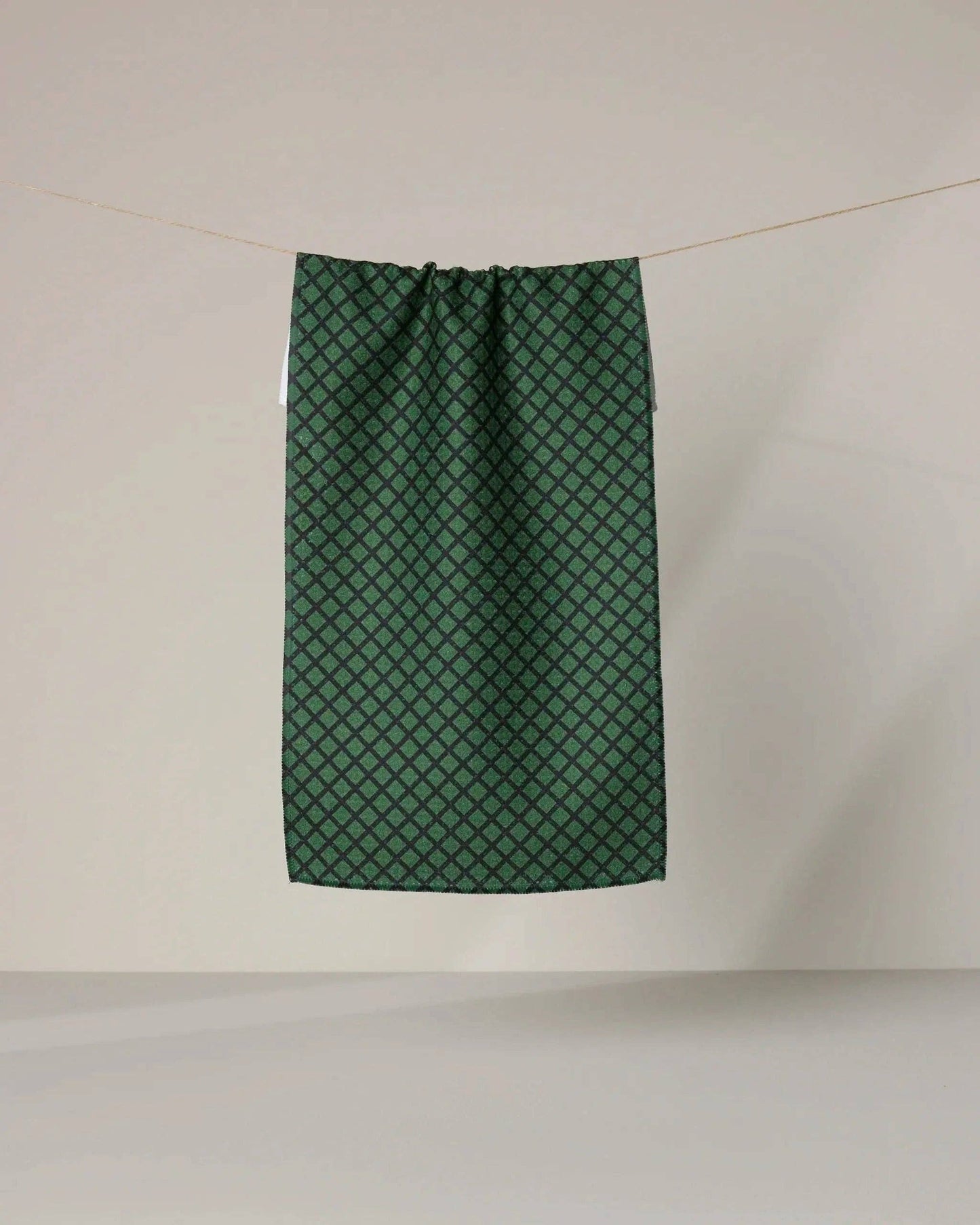 Green Lattice Bar Towel