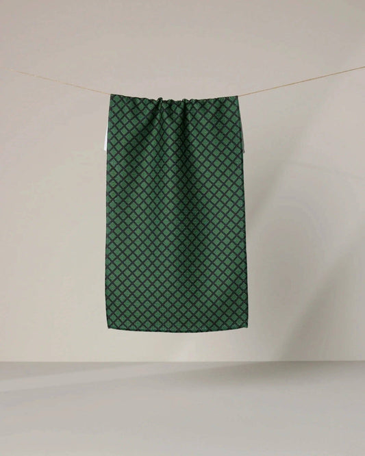 Green Lattice Bar Towel
