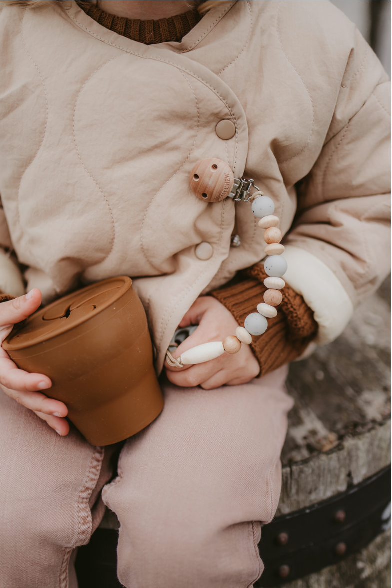 Foldable Silicone Snack Cup - Clay