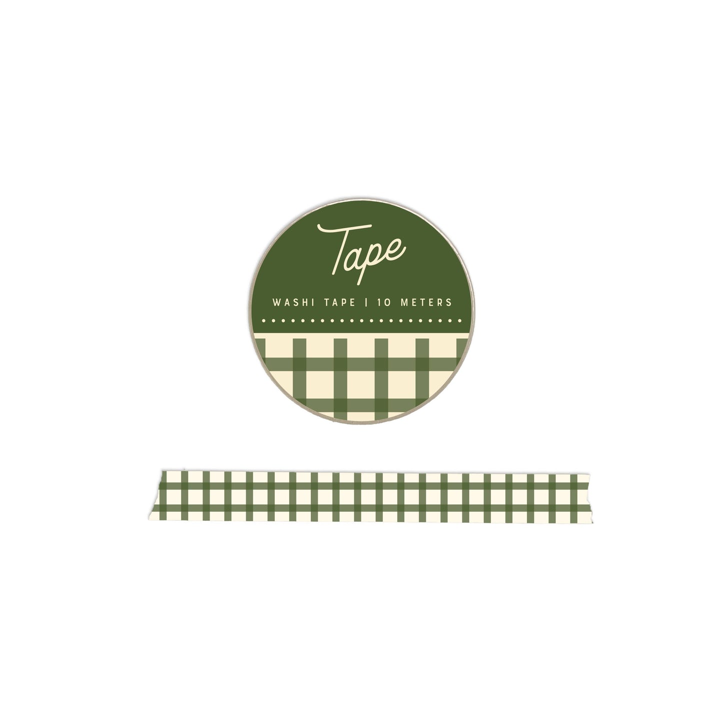 Green Gingham Washi Tape