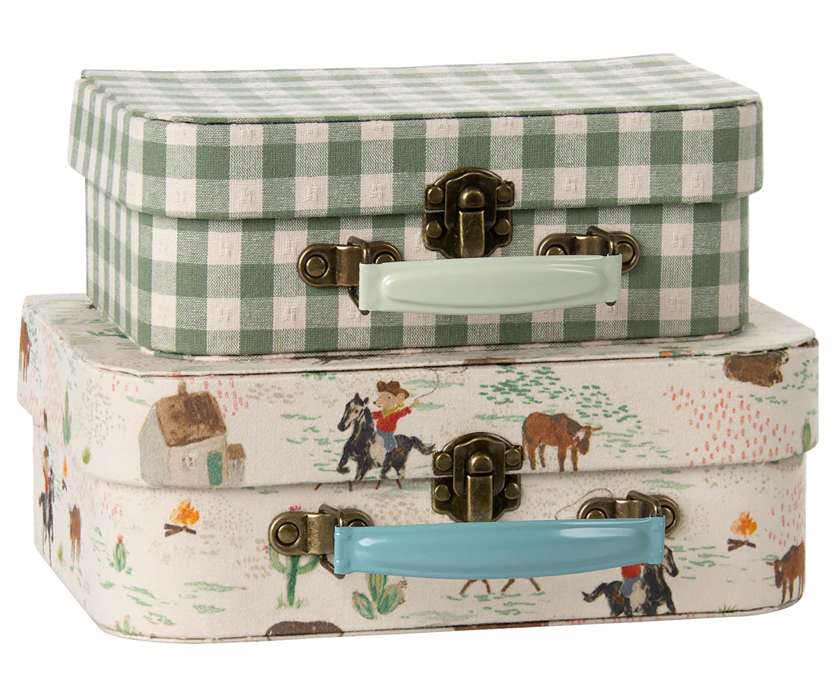 Suitcases , Cowboy and Checkered